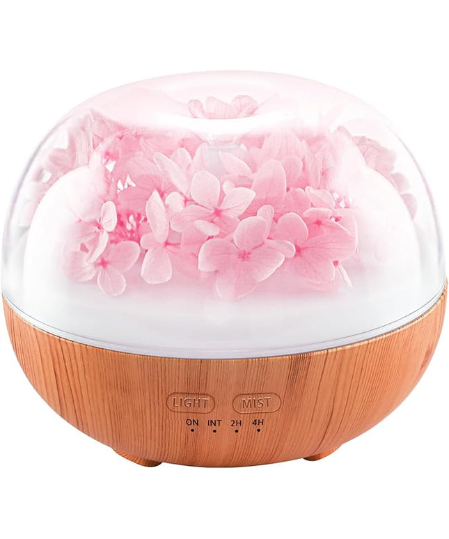 Aromatherapy Essential Oil Diffuser, 300ml Air Diffuser Humidifier with 7 LED Colors, Timer & Auto-Off for Home Bedroom Office (Pink)