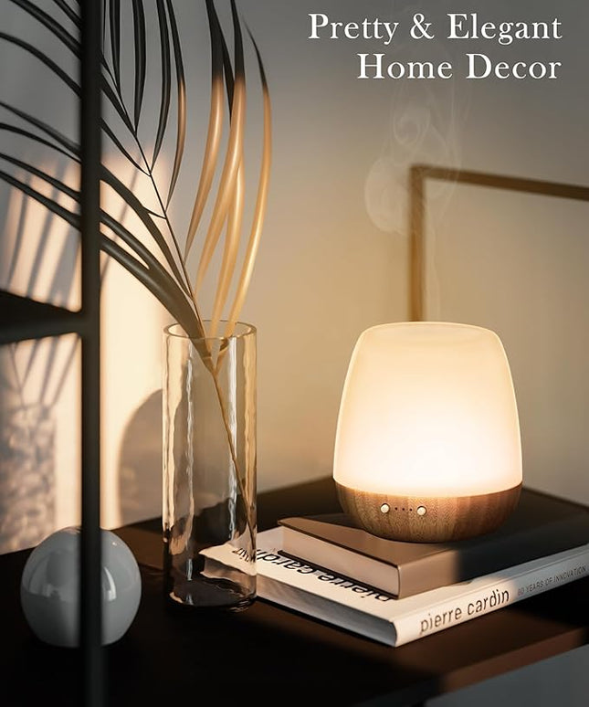 Glass Essential Oil Diffuser, 180ml Ultrasonic Aroma Diffuser for Essential Oil Large Room, Auto-Off Timer & Night Light with 7 Mood Lights, Quiet, Air Diffusers for Home Bedroom Office, Gift Idea