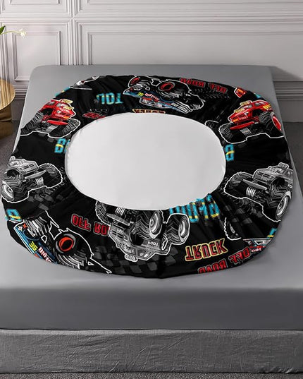 AILONEN Truck Fitted Sheet Twin XL Size,Pickup Truck Bedding Set for Kids Boys,Rigfoot Automobile Extreme Sport Theme Bed Sheet Set,3 Pieces,Soft Breathable Fitted Sheet and 2 Pillowcases