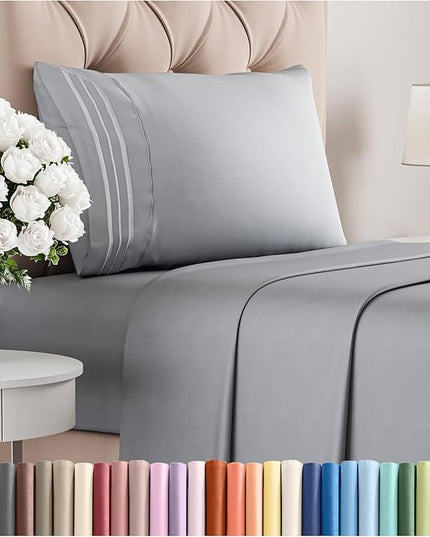 Twin XL Size 3 Piece Sheet Set - Comfy Breathable & Cooling Bed Sheets Set - Hotel Luxury Bedding for Women, Men, Kids, Teens, Boys & Girls - Deep Pockets, Soft, Wrinkle Free - Oeko-Tex - Steel Blue