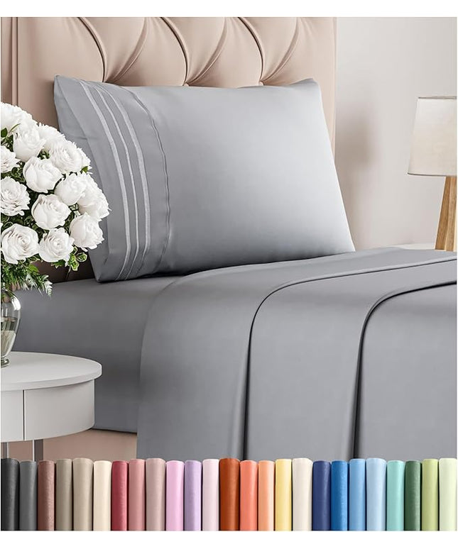 Twin XL Size 3 Piece Sheet Set - Comfy Breathable & Cooling Bed Sheets Set - Hotel Luxury Bedding for Women, Men, Kids, Teens, Boys & Girls - Deep Pockets, Soft, Wrinkle Free - Oeko-Tex - Steel Blue