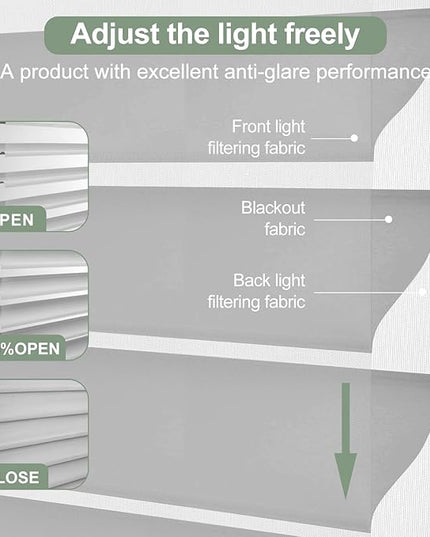 zshine Automatic Shangri La Light Filtering Roller Shades Free Dimming Rechargeable Matter Motor Compatible with Homekit Siri for Living Room 83035E