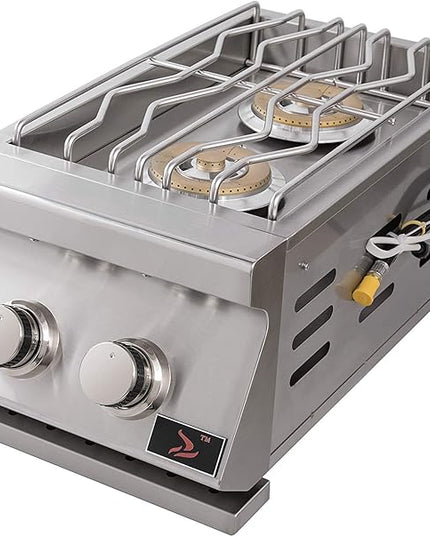 Whistler Built-in Propane Gas Stainless Steel Double Side Burner with NG Conversion Kits