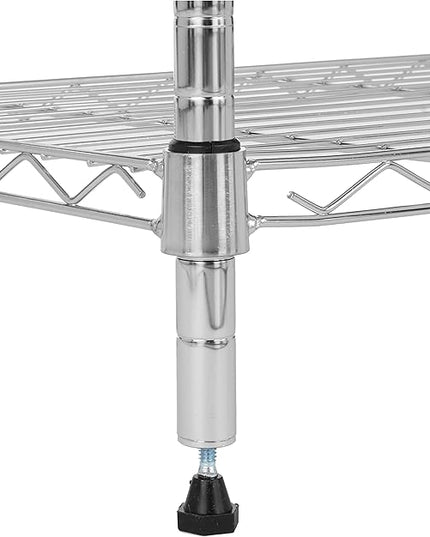 Amazon Basics 5-Shelf Tower Adjustable Storage Shelving Unit, Chrome, 16 D x 16 W x 54 H in
