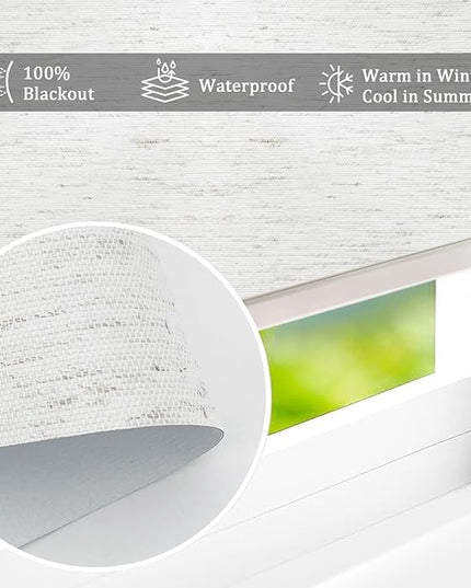 Motorized Blinds with Remote Smart Blackout Shades Electric Curtains Automatic Roller Blinds Shades for Indoor Windows Cordless with Alexa Google Home(Blackout Sandy Beach,W50.5X H62)