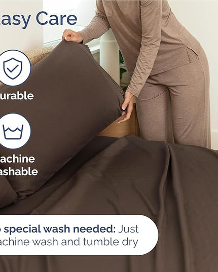 Twin XL Size 3 Piece Sheet Set - Comfy Breathable & Cooling Bed Sheets Set - Hotel Luxury Bedding for Women, Men, Kids, Teens, Boys & Girls - Deep Pockets, Ultra-Soft, Wrinkle Free - Oeko-Tex - Brown