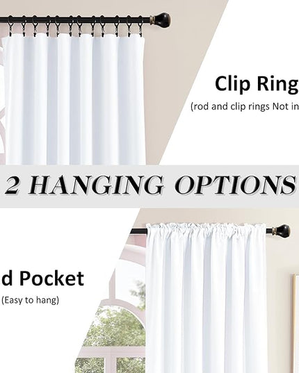 Room Divider Curtains for Bedroom Sliding Glass Patio Door - 50% Light Blocking Hallway Window Covering Curtain Draperies for Large Window,Pure White,5FT x 8FT,60" Wide by 96" Long