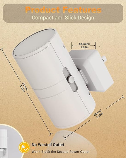 Amber Night Lights Plug into Wall, Dimmable Night Light Plug in, Modern Night Lights Auto On/Off, Amber Night Light 2000K, 0-100LM Adjustable Brightness Nightlight for Hallway Bedroom, 2 Pack