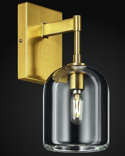 Modern Crystal Wall Sconces Indoor Gold Wall Lamp Vanity Wall Lighting for Bathroom Bedroom Living Room Stair（1Pack）
