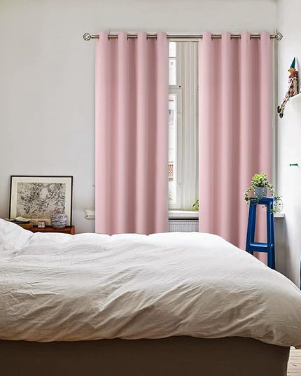 BGment Room Darkening Curtains 108 Inches Long - Grommet Thermal Insulated Drapes Window Treatment Curtains for Bedroom, 2 Panels, 52 x 108 Inch, Baby Pink