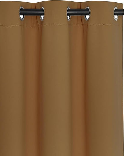 NICETOWN Blackout Curtains 84 Inch Length, Thermal Insulated Curtains for Bedroom Grommet Energy Saving Room Darkening Drapes for Living Room Window, 1 Panel, Gold Brown, 66" W x 102" L
