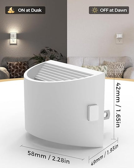 DORESshop LED Night Light[4 Pack], Night Lights Plug into Wall, 3 Level Brightness Adjustable Plug in Night Light, Dusk to Dawn Sensor Nightlights for Adults,Bedroom,Bathroom,Hallway,5000K White Cover