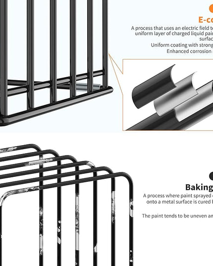 Kitchen Cabinet Organizer, Steel Cookware Holder, Divided Holder with 5 Slots for Skillets Baking Tray and Chopping Board Rack - Baking Pan Holder Storage (2 PCS)
