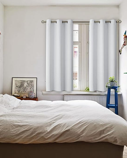 BGment Room Darkening Curtains 54 Inches Long - Grommet Thermal Insulated Drapes Window Treatment Curtains for Bedroom, 2 Panels, 38 x 54 Inch, Greyish White