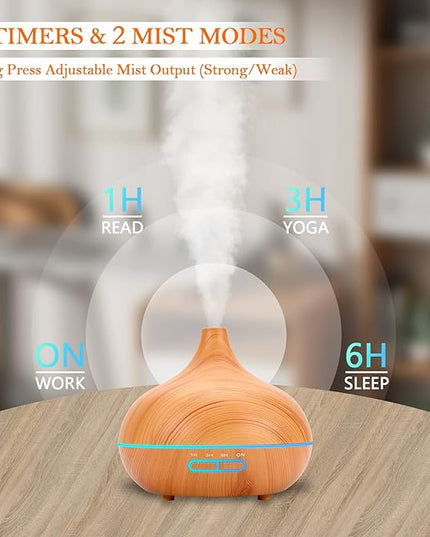 550 ML Aroma Diffiser with Essential Oils Set, Essential Oil Diffuser with Remote, Ultrasonic Technology Aromatherapy Diffusers Auto Shut-Off for Office, Home
