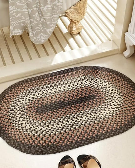 Tranquility TQ82 Black 3' x 5' Oval - Braided Area Rug, Home Decor, Floor Mat or Bedroom Rug - Easy Care, Ideal for High Traffic Areas in Hallway and Living Room - Made in USA