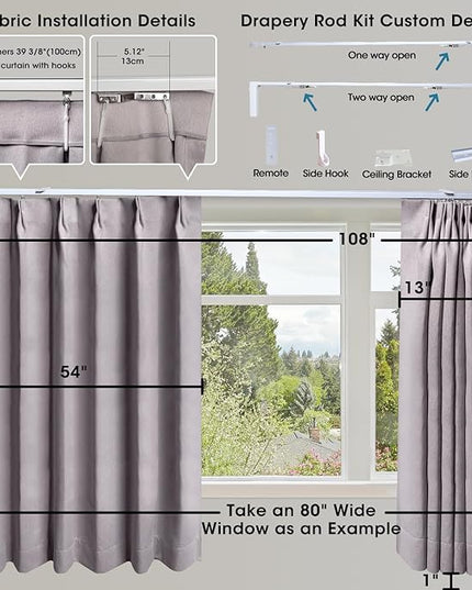 SmartWings Automatic Curtain Opener with Drapery, Motorized Vertical Blinds with Remote, Electric Closet Doors Sliding Panels Compatible with Alexa Google Homekit, 93% Blackout Light Purple