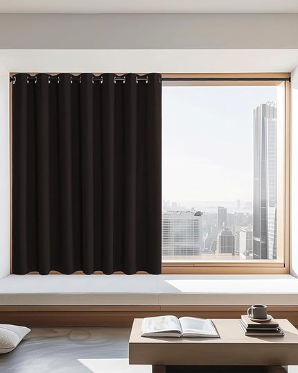 NICETOWN Blackout Curtains 72 inches Long, Grommet Privacy Window Treatment Thermal Insulated Room Darkening Sliding Glass Door Drape for Bedroom Living Room, 1 Panel, W100 x L72, Coffee Brown