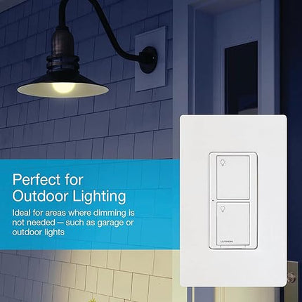 Lutron Caseta Original Smart Light Switch (Lutron Smart Hub Required), for Home, LED Lights, and Fans, 6 Amp, Single-Pole/3-Way, Neutral Required, PD-6ANS-WH-6-Pack, White, 6 Pack