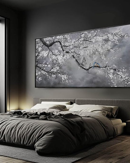 Artexist Flower Canvas Wall Art Black and White Wall Poster Scenery Wall Decor 36"x70" Print Pictures for Dining Room Area Bedroom Artwork