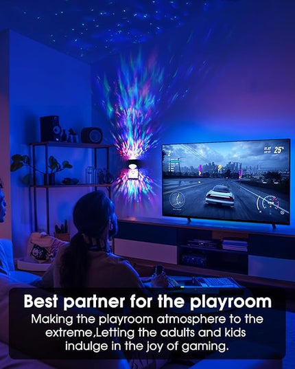 Night Lights Plug into Wall, Star Projector for Bedroom [2 Pack] Night Light Projector for Kids, 9-Color RGB Galaxy Nightlight with Dusk to Dawn Sensor for Bathroom, Home Gaming Room Decor Gifts