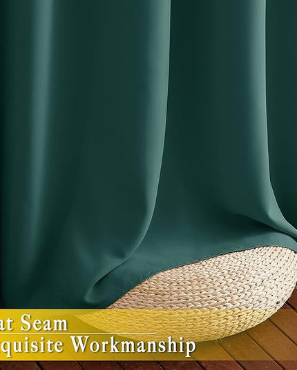 NICETOWN Bedroom Window Blackout Curtain Panel - Home Decoration Thermal Insulated Blackout Drape/Drapery for Loft, Guestroom (Hunter Green, 1 Panel, 80 x 84 inch)