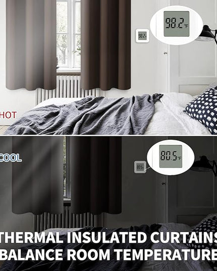 BGment Blackout Curtains - Grommet Thermal Insulated Room Darkening Bedroom and Living Room Curtains, Set of 2 Panels (52 x 108 Inch, Brown)