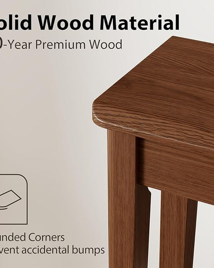 AQIMUELE Wood Console Table with Drawers, Mid Century Modern Console Table Walnut for Entryway, Living Room, Hall Way.
