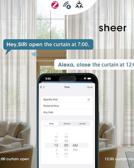 SmartWings Automatic Curtain Opener with Drapery, Motorized Vertical Blinds with Remote, Electric Closet Doors Sliding Panels Compatible with Alexa Google Homekit, Sheer Refined Elegance