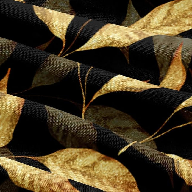 Trendy Flower Duvet Cover Set Queen Size for Gilrs and Boys Gold Leaves Sequin Bedding Comforter Cover Black Bed Set
