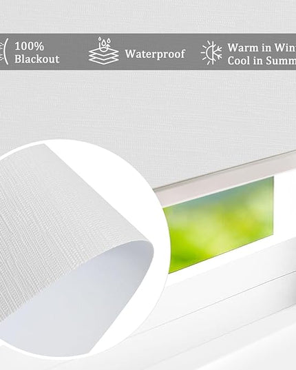 Motorized Blinds with Remote Smart Blackout Shades Electric Curtains Automatic Roller Blinds Shades for Indoor Windows Cordless with Alexa Google Home(Blackout Cloud White,W58.5X H62)