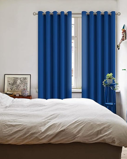 BGment Blackout Curtains for Bedroom - Grommet Thermal Insulated Room Darkening Curtains for Living Room, 70 x 84 Inch, 2 Panels, Royal Blue