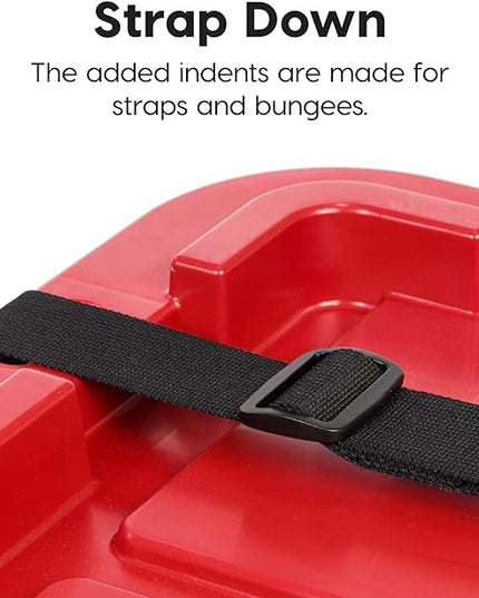 IRIS USA 4-Pack 12 Gallon Storage Bins with Lids |Made in USA| Heavy Duty Plastic Tote Containers for Truckbed Tool Box Organization, Large - Red