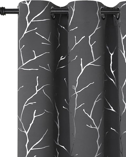 BUHUA Blackout Curtains 72 Inch Length, Thermal Insulated Short Bedroom Curtains Grommet Top 2 Panels, Window Curtains for Livingroom, Dark Grey, 42W x 72L