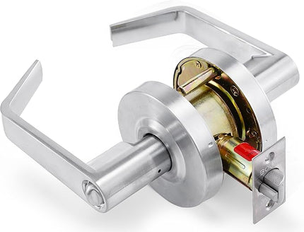 Boomerang Entry w/Clutch Function - ADA Commercial Door Lever Lock - Heavy-Duty Locking Door Handle, Cylindrical Lever Lock, Non-Handed Grade 2, Satin Chrome (US26D), Entrance/Keylock w/Clutch