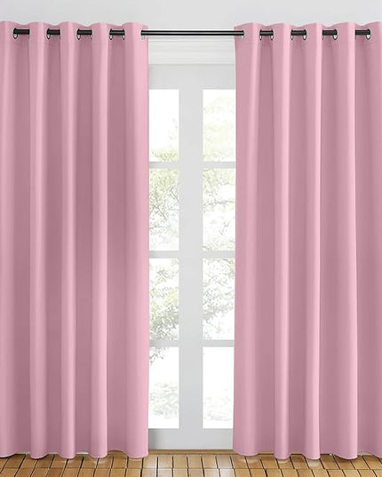 NICETOWN Rouge Pink Blackout Curtains 84 inch Length, Grommet Top Room Darkening Drapes for Bedroom Living Room, Light Blocking Window Covering for Privacy (W66 x L84 Inch, 1 Panel)