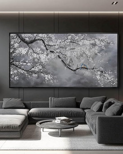 Artexist Flower Canvas Wall Art Black and White Wall Poster Scenery Wall Decor 36"x70" Print Pictures for Dining Room Area Bedroom Artwork