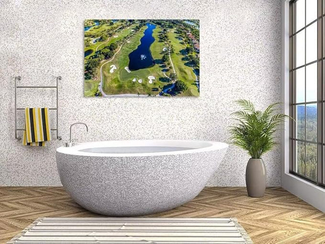 WESTON FL USA Golf Course Wall Art for Office Golf Course Picture Wall Decor for Living Room Bedroom Bathroom Home Decorations Canvas Prints Modern Artwork Framed Ready to Hang(12''H x 16''W)