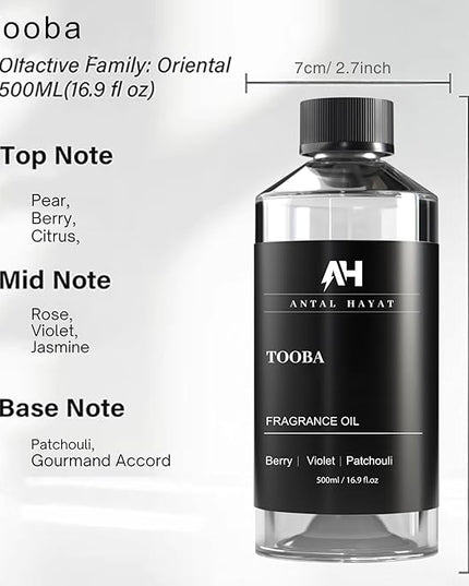 Hotel Scents Tooba Diffuser Oil 500ml - Inspired by La Vie Est Belle Perfume - Hotel Scent for Home - Berry, Patchouli & Violet - Luxury Aromatherapy Oil for Ultrasonic & Waterless Diffusers