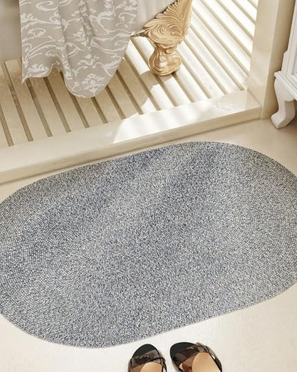 Seasons SE95 Winter Blues 3' x 5' Oval - Braided Area Rug, Home Decor, Floor Mat or Bedroom Rug - Easy Care, Ideal for High Traffic Areas in Hallway and Living Room - Made in USA