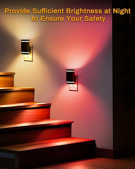DORESshop Color Changing Night Lights [2 Pack], Night Lights Plug Into Wall, 8 Color LED Night Light, Night Light with Dusk to Dawn Sensor, Nightlight for Bathroom Decor, Children Room, Kids Gift