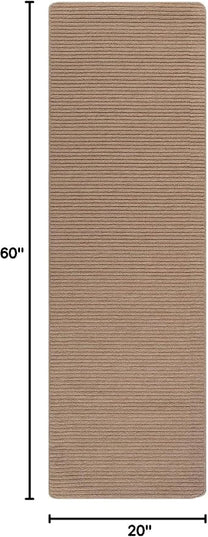 Beverly Rug Non-Slip Modern Runner Rug 2x5 Solid Traditional Rubber Backing Machine Washable Soft Thin Indoor Area Rugs for Living Room Stain Resistant Non Shedding Casual Carpet (2 x 5 Beige)