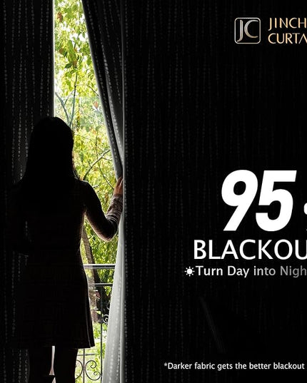 jinchan 95% Blackout Bohemian Moon Phase Print Bedroom 84 Inch Long Grey Curtain Grommet Top Thermal Insulation for Kids Room Grey Curtain Set 2 Panels