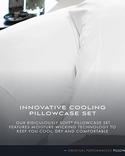 SHEEX Original Performance Cooling Pillowcases, Ultra-Soft Pillowcase Set, 2 Cooling Pillow Covers, King, Graphite