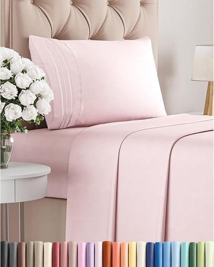 Twin Size 3 Piece Sheet Set - Comfy Breathable & Cooling Bed Sheets Set - Hotel Luxury Bedding for Women, Men, Kids, Teens, Boys & Girls - Deep Pockets, Soft, Wrinkle Free - Oeko-Tex - Lavender Pink