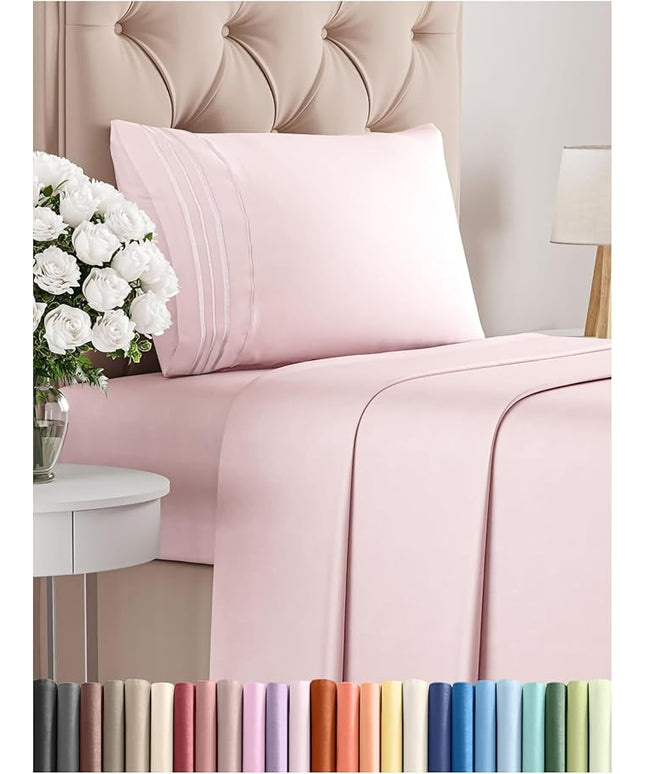 Twin Size 3 Piece Sheet Set - Comfy Breathable & Cooling Bed Sheets Set - Hotel Luxury Bedding for Women, Men, Kids, Teens, Boys & Girls - Deep Pockets, Soft, Wrinkle Free - Oeko-Tex - Lavender Pink