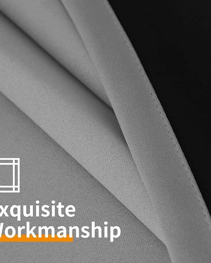 YoungsTex Light Grey 100% Blackout Curtains 40 Inches for Bedroom, Short Thermal Insulated Drapes with Grommet Full Room Darkening for Kitchen Bathroom Window, 2 Panels, 42 x 40 Inch