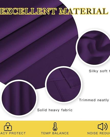 NICETOWN Patio Door Curtain Sound Blocking, Bedroom Privacy Room Divider Curtain, Thermal Insulated Blackout Closet Sliding Door Shade (1 Panel, 100" Wide x 120" Long, Royal Purple)