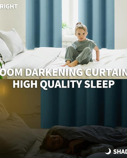 BGment Room Darkening Curtains 84 Inches Long - Grommet Thermal Insulated Drapes Window Treatment Curtains for Bedroom, 2 Panels, 52 x 84 Inch, Greyish Blue
