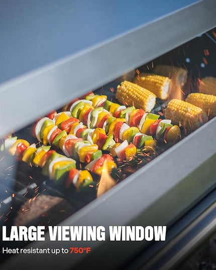 Monument Grills 6+1 Burner Smart Tech Propane Gas Grill, Denali 605Pro Stainless Steel Grill 78,000 BTU Outdoor Patio Barbecue Grill with Side Sear Burner, Knob Control, Cover and Rotisserie Kit